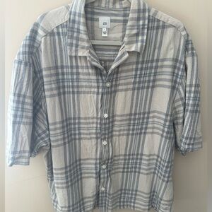 River Island Men’s Shirt boxy plaid shirt flannel feel size L